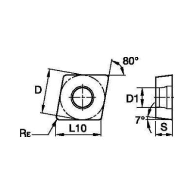 CCMT-1P C Type Turning Insert 0.8mm - TN20P