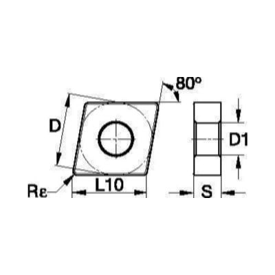 CNMG-6P Rhomboid Turning Insert 0.8mm - TN20P