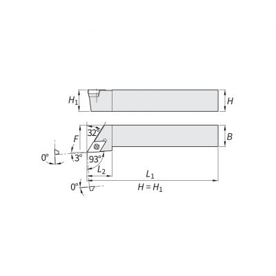Turning Holder - D Type Insert 15 SDJC Right 25 x 25