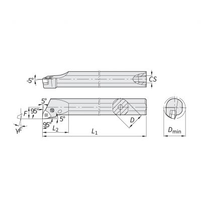 Boring Bar - W Type 08 A-PWLN Left 32 x 40