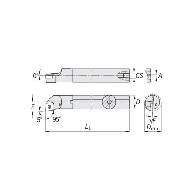 Boring Bar - C Type Insert 06 A-SCLC 95 Left 10mm