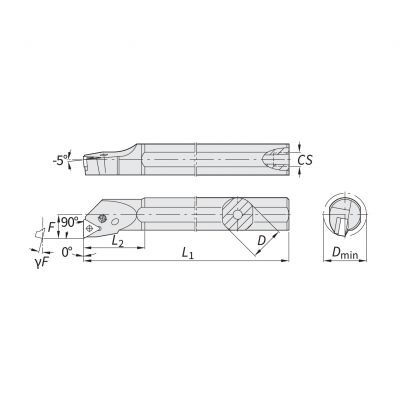 Boring Bar - T Type 16 APTFN Right 25 x 32