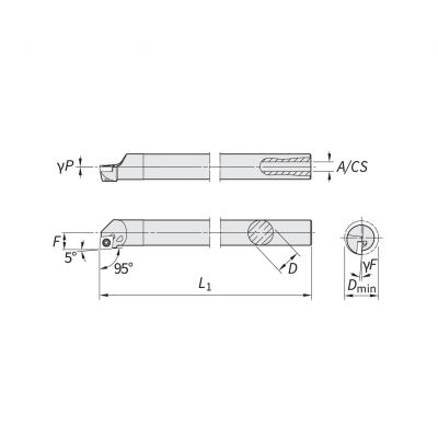 Turning Holder - C Type Insert 06 SCFC90 Left 8mm