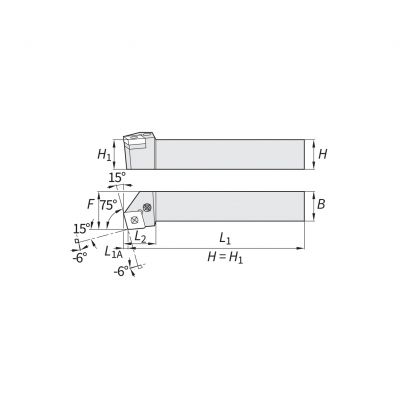 OD Turning Holder - C Type Insert 12 PCKN 75 Left 20 x 20