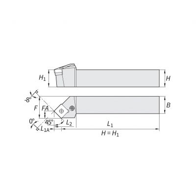 OD Turning Holder - S Type Insert 12 PSSN Left 25 x 25