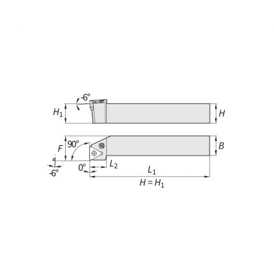 OD Turning Holder - T Type 16 PTFN Right 20 x 20