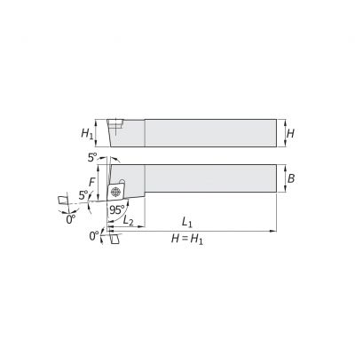 Turning Holder - C Type Insert 09 SCLC 95 Left 12 x 12