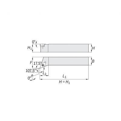 OD Turning Holder - D Type Insert 11 SDHC Left 25 x 25