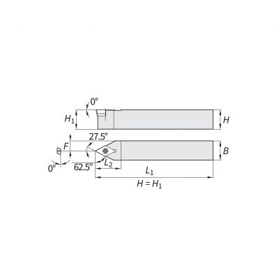 OD Turning Holder - D Type Insert 11 SDNC 16 x 16