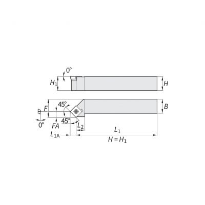 OD Turning Holder - S Type Insert 12 SSSC Right 25 x 25