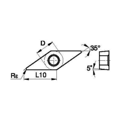 VBMT-FP Rhomboid Turning Insert - WP25CT