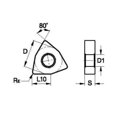 WNMG-MS W Type Turning Insert 0.4mm - WU10HT