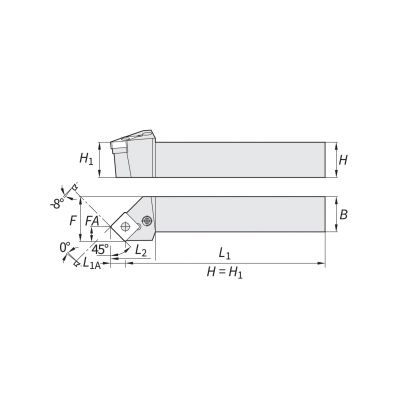 Turning Holder - S Type Insert 19 PSKN Left 40 x 40